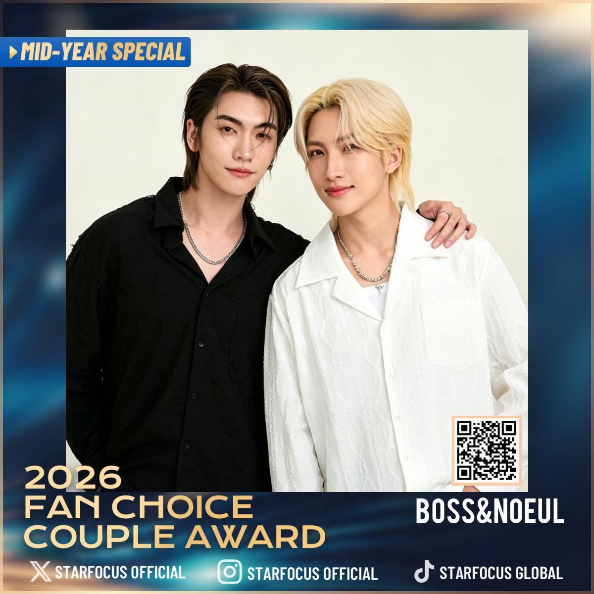 starfocusglobal's tweet photo. 🌟 STARFOCUS MID-YEAR SPECIAL 🌟

🎉Congratulations to Boss&amp;Noeul for being nominated for 2026 Fan Choice Couple Award!

❤The Gravity of Love, Defined by You

🔗https://t.co/0hUHfjhbaM
📆Voting: 7.10 - 7.27 (BKK) 

#STARFOCUS #BossNoeul 
@BossNoeul_KRFC @BossNoeulJPSP https://t.co/OyWlNQTNlv