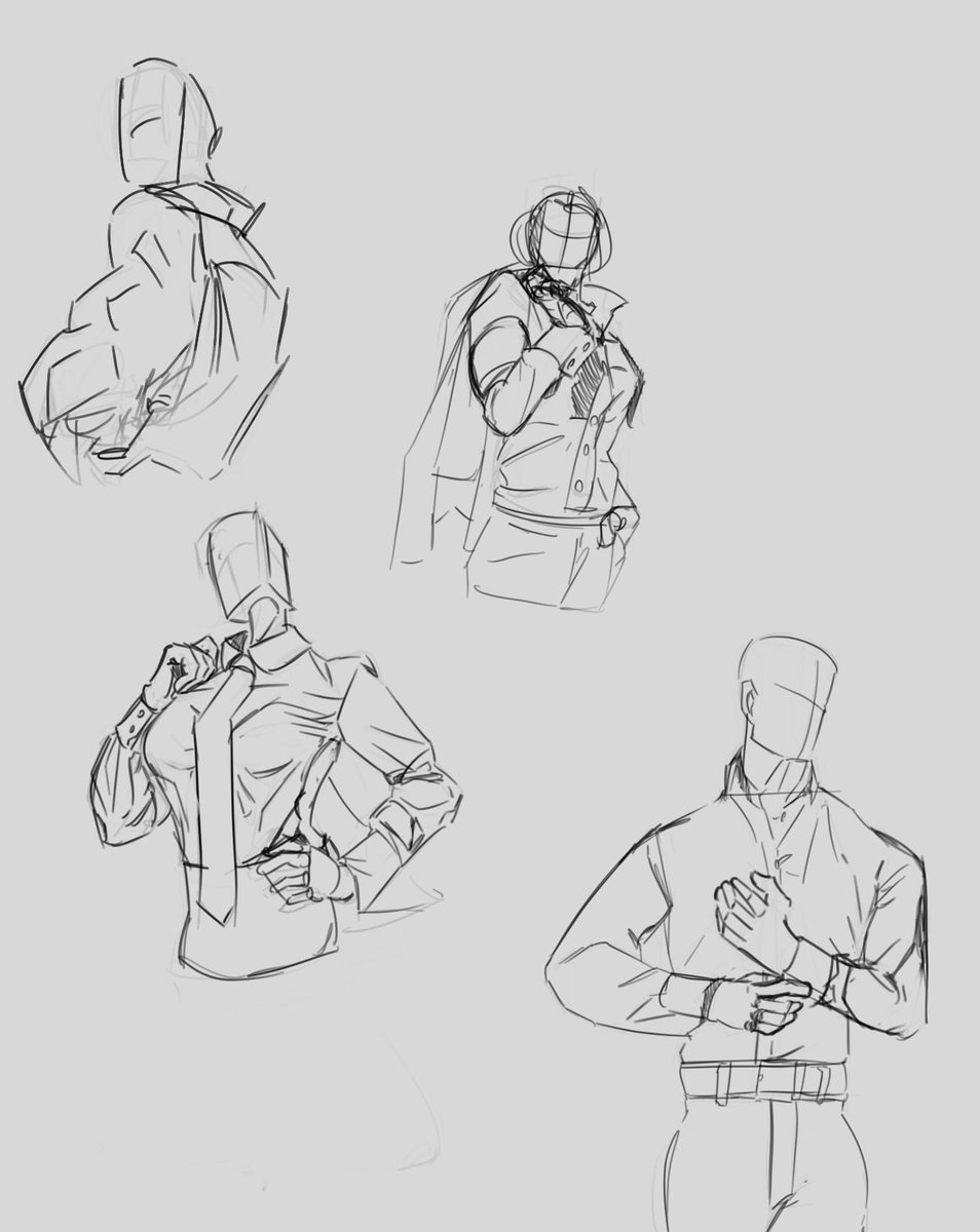 IguanaDraws3232's tweet photo. Just some practice sketches of figures wearing button-down shirts. To be honest, I really didn’t like the style line of line art nor the way the shirt was drawn for the last post😞

#practicesketch #drawing #roughsketch #art #digitalart https://t.co/CL7GYYvrvY