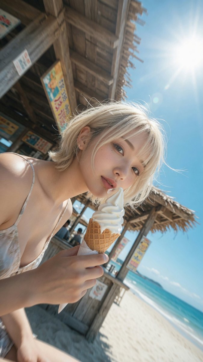 Ai_illust01's tweet photo. 暑いぃソフトクリーム食べたい https://t.co/8UidLTh9e0