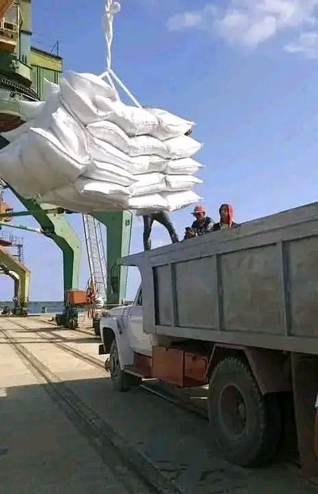 Louisochoaochoa's tweet photo. En #PuertoCarupano, su colectivo de  trabajo, aportando con su esfuerzo a las operaciones de descarga y entrega del arroz para la economía interna. 

#ESPCE
#GEMAR
#MitransCuba
#PuertoPadre
#LasTunas.
@DiazCanelB 
@DulcineaDePp 
@JorgeLu71436757 
@yosmel_duany https://t.co/JkJiYO1rem