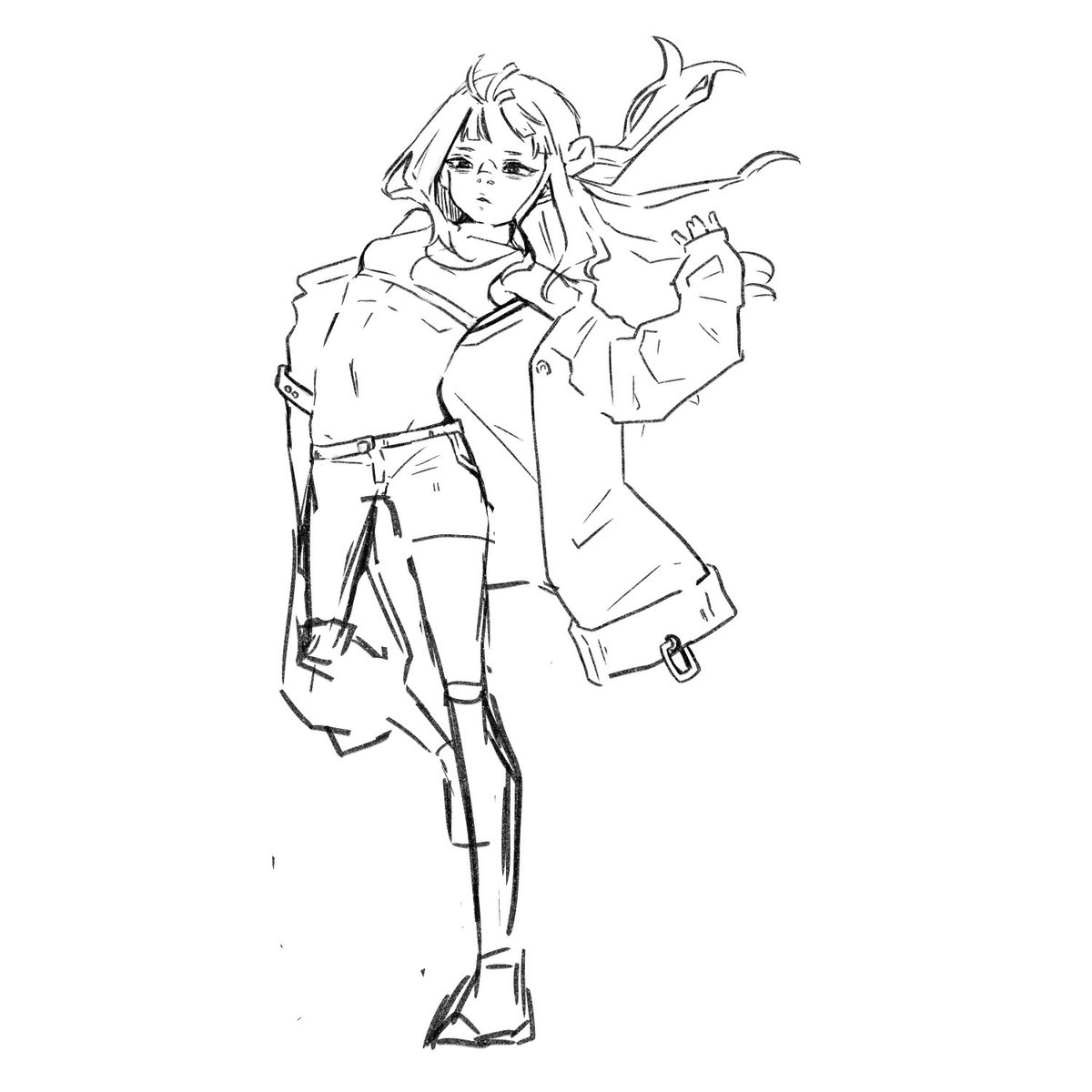 maomiyapochi's tweet photo. 雑落書き。たまに人体では不可能そうなポーズが描きたくなってしまう https://t.co/Zt39fZqUKm