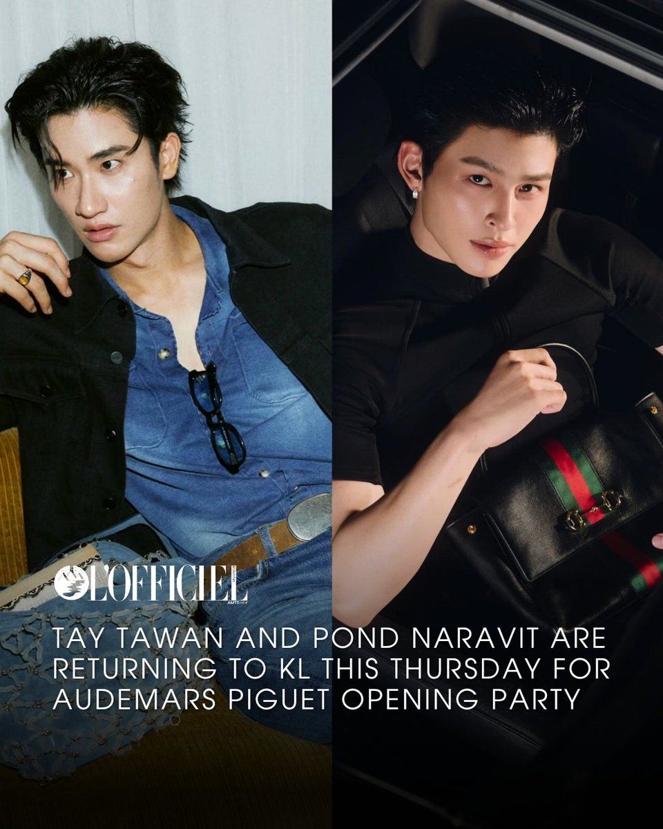 lofficielmy's tweet photo. KL, are you ready to lose your minds? @Tawan_V and @ppnaravit are returning to Malaysia with @AudemarsPiguet.
Catch the two Thai superstars at @thestarhillkl this 16 July 2026 at 5PM. It's time to give them the warmest welcome yet

#audemarspiguet #taytawan #pondnaravit https://t.co/nbFKJMLO0r