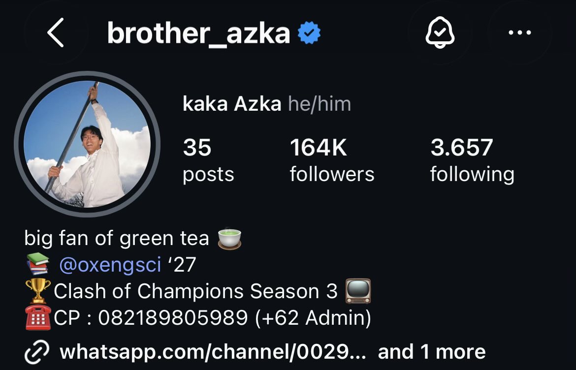 sulipanss's tweet photo. Wowww bro Azka sudah cenblu di ig. Makin bersinar terang broooo https://t.co/2JdnOpfdYG