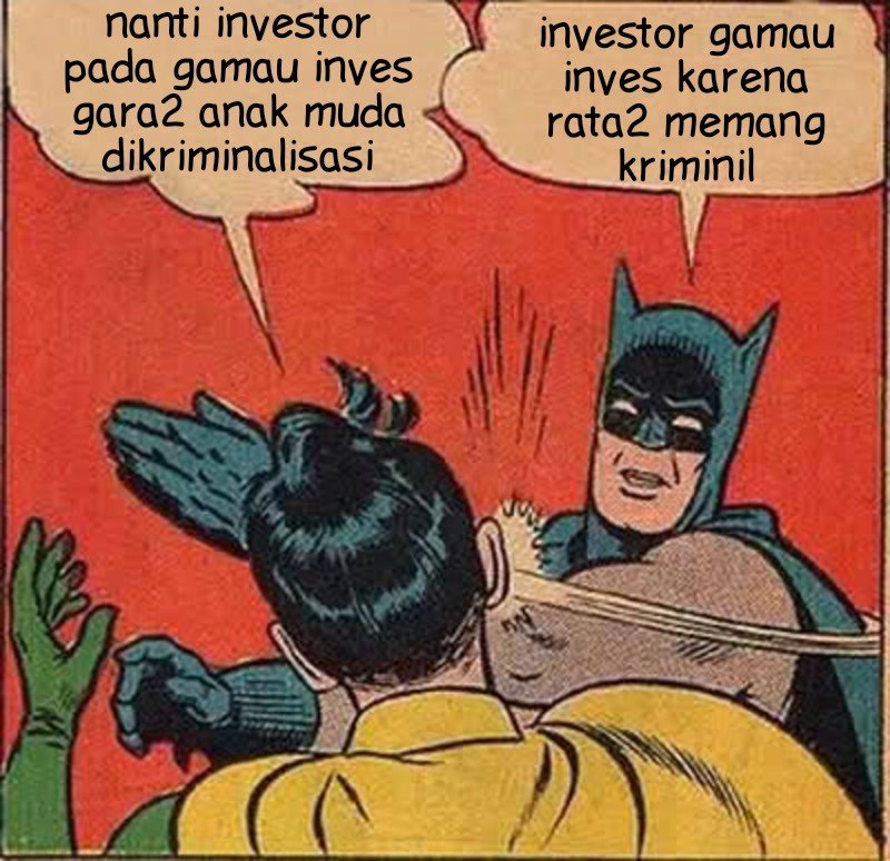 taktekbum's tweet photo. Investor gamau invest karena kriminalisasi ❌️
Investor ga invest karena rata2 memang kriminil ✅️ https://t.co/7qpTE6Lcjh
