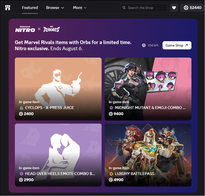 itslucyj's tweet photo. IDK IF ANYONES SEEN THIS BUT U CAN GET RIVALS SKINS WITH DISCORD ORBS NOW OMG IM SO GLAD I SAVED UP https://t.co/jYB1ZYk3xZ