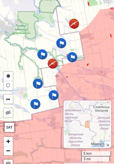 VyshnyaOstap's tweet photo. The Ukrainian Armed Forces have broken through the Russian defenses to a depth of 25 km 
🇺🇦Ternove,
🇺🇦Zaporiz'ke,
🇺🇦Novogeorgiivka,
🇺🇦Vorone,
🇺🇦Sichneve
🇺🇦Maliivka https://t.co/iXk2GhD4XF