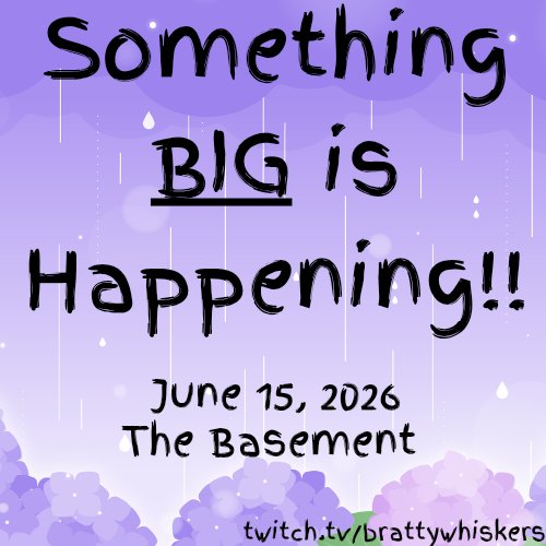 BrattyWhiskers's tweet photo. I am SO excited for Wednesday!!

(I forgot to put the time... 6pm Central!!) https://t.co/ASfxlCqkEN