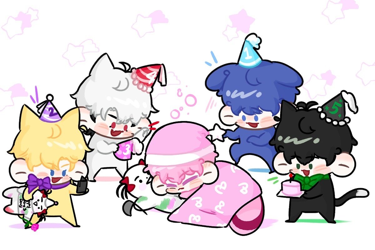 mama_ovo_mm's tweet photo. #PLAVE #플레이브 

💗:(-.-)Zzz・・・・
💙💜♥️🖤: 살금살금(っ´▽｀)っ(っ･ω･)っ🎂 https://t.co/sZ62WCSvOB