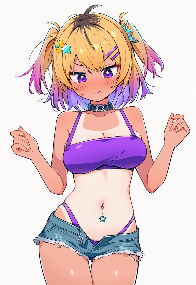 AI_Illust_000's tweet photo. 使えるかもしれないプロンプト(NovelAI V4.5 Full)

｢tan｣
日焼け(サンタン)。
日光に晒された部分が色素沈着する事。

｢one-piece tan｣
ワンピースタイプの水着の形に日焼け痕が浮かび上がっている特徴。

｢roots (hair)｣
プリン頭。
染めた髪を放置する事で根元だけ黒くなった特徴。 https://t.co/9AdUaTwo3n