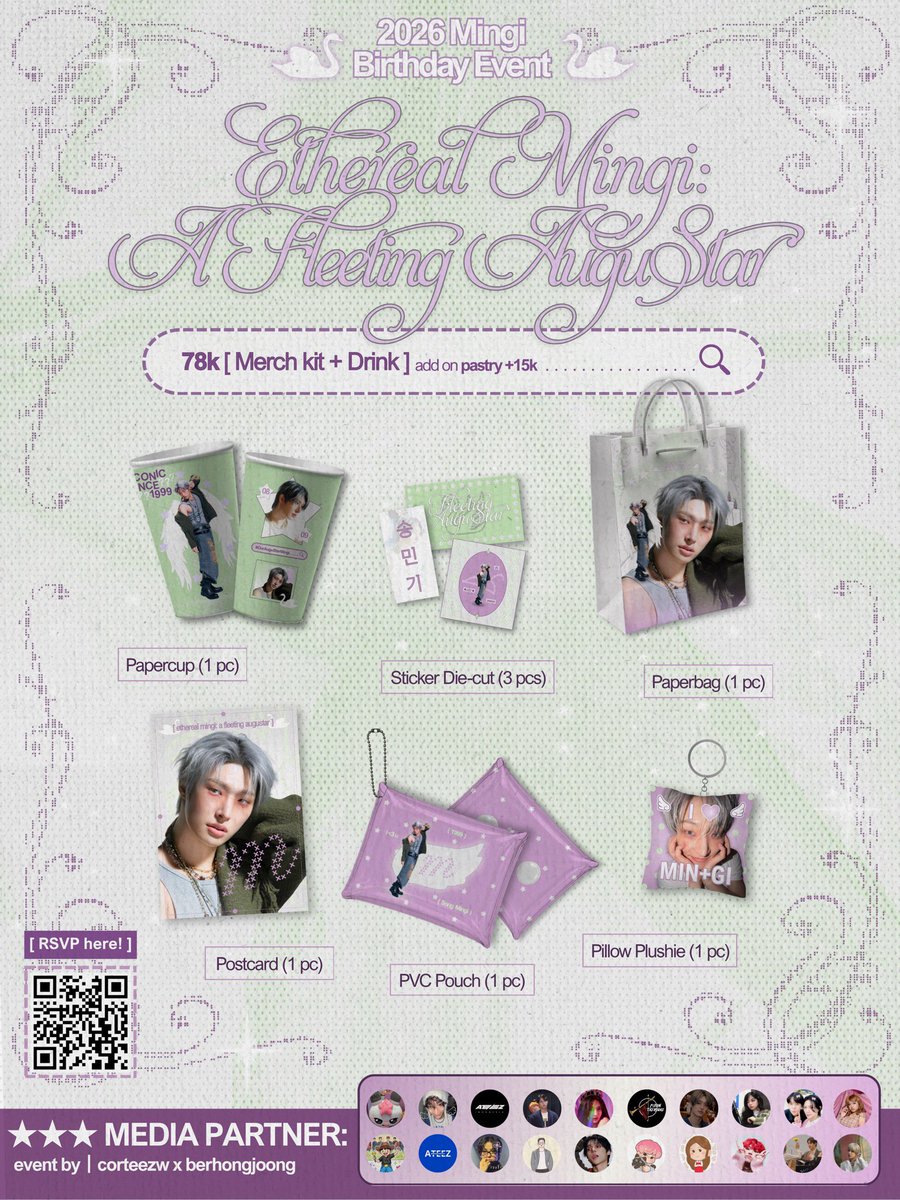 doubleBmine's tweet photo. 2026 Mingi Birthday Cafe Event by @corteezw @berhongjoong

★ Ethereal Mingi: A Fleeting AuguStar ★
🗓 15th August, 2026
🕐 12.00 - 16.30
📍Cups Blok M, JKT

RSVP: 14th July (8 PM) - 20th July
🔗 https://t.co/nkEFhiZjsF

➕ Details on pic
#OurAuguStarMingi
#MINGI #ATEEZ #민기 https://t.co/64IZmYfYRl