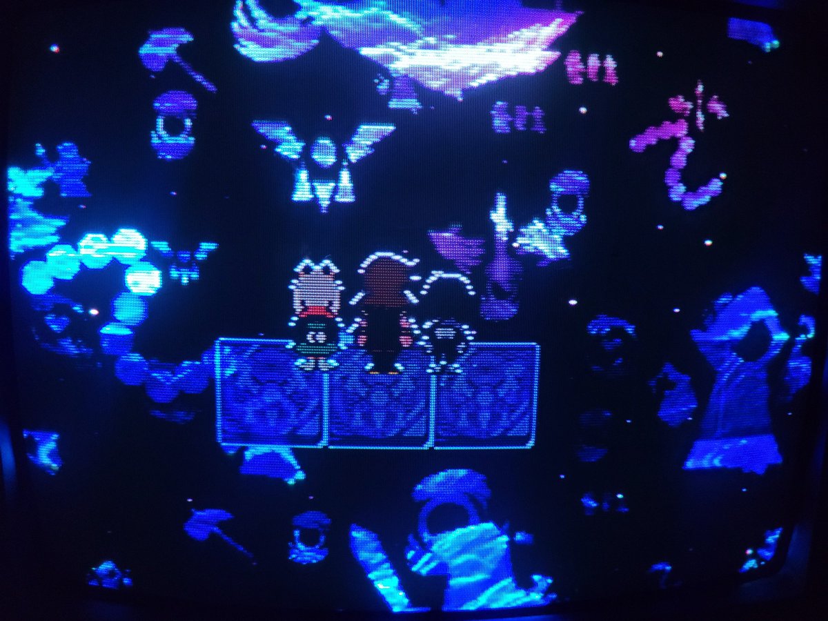 Blizzy3601's tweet photo. DELTARUNE CRT WITH REAL SCANLINES. My video transcoder from retro castle finally arrived (godbless) so I can finally play deltarune at true 240p. https://t.co/y5E2AoltkV