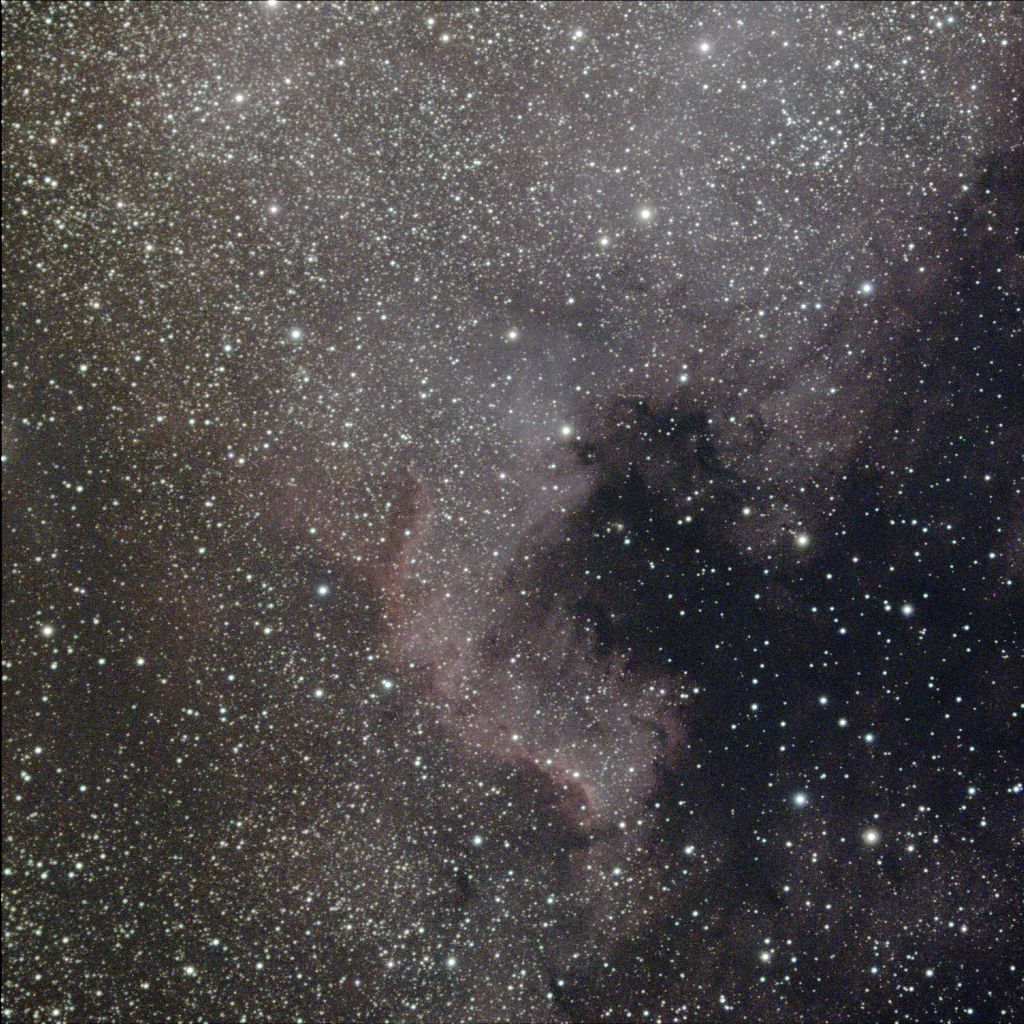 botch96020760's tweet photo. 昨夜のリザルト
NGC7000を30sec x100枚のライブスタックFITS画像をDLしてステライメージで処理 https://t.co/g89J49YzOA