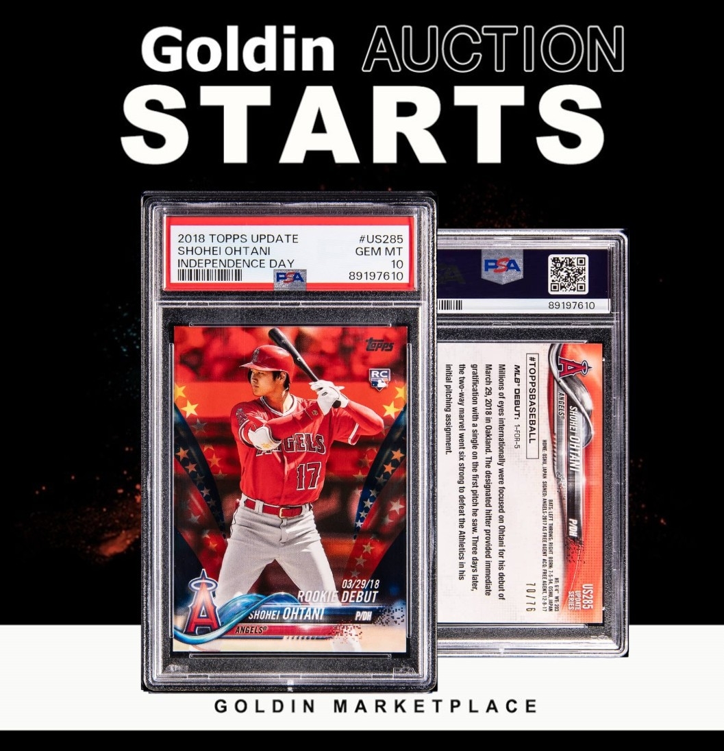 gradingservices's tweet photo. 【Goldin×グレサ販売代行】
Goldin Auction
Weekley Auction出品中!⚡
⚾2018 Topps Chrome Update Red Refractor #HMT32 Shohei Ohtani Rookie Card (#06/25) - PSA GEM MT 10 - Pop 6
⚾2018 Topps Update Independence Day #US285 Shohei Ohtani Rookie Card (#70/76) - PSA GEM MT 10 - Pop 4
⚾2018 Topps Heritage Chrome Black Refractor #THC-600 Shohei Ohtani Rookie Card (#34/69) - PSA GEM MT 10
⚾2018 Topps Heritage Chrome #THC-600 Shohei Ohtani Rookie Card (#248/999) - PSA GEM MT 10
#グレサで販売 #Goldin #大谷翔平