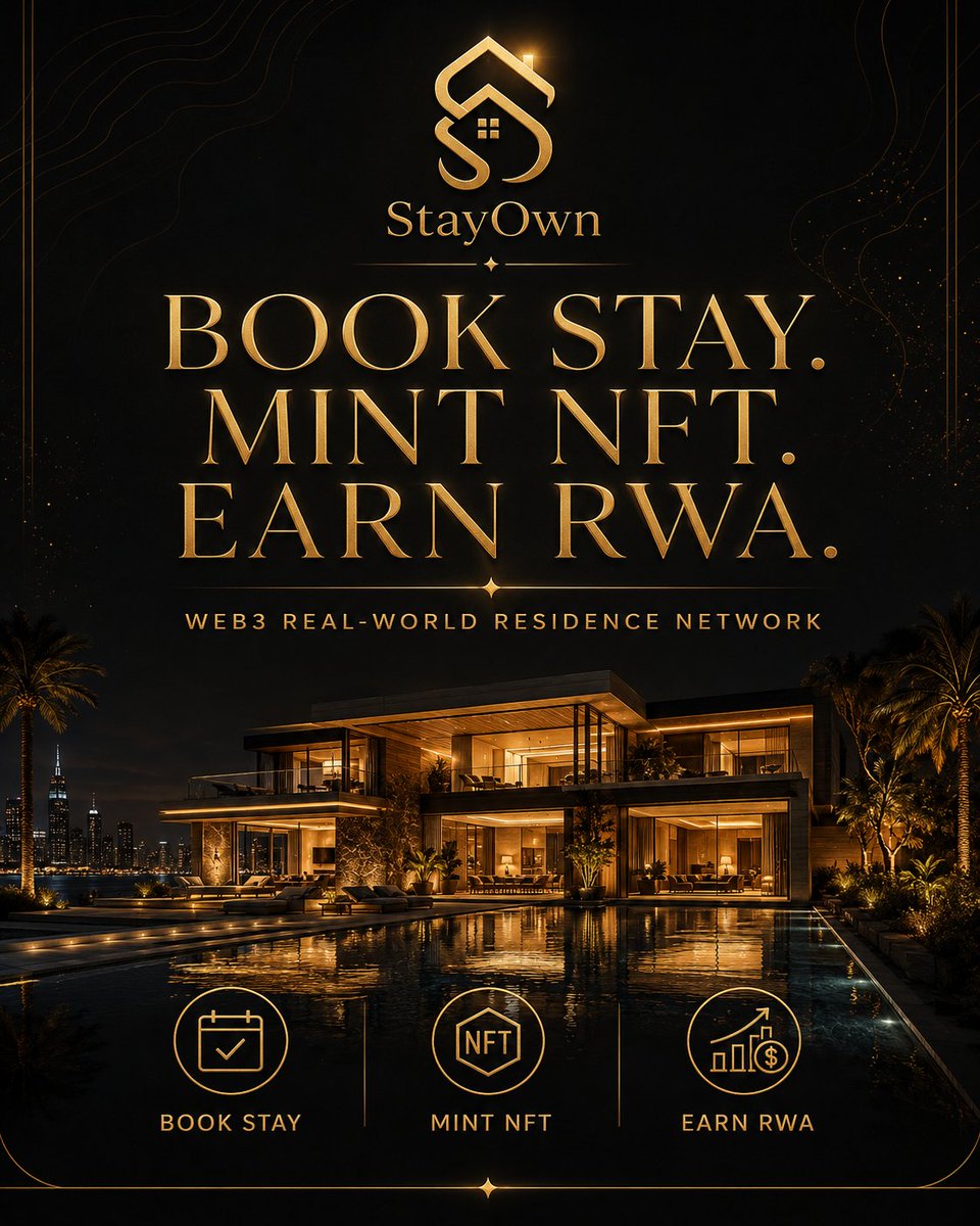 StayOwnbnb's tweet photo. Book your stay. Mint your NFT. Earn real-world value. 🏡✨
#StayOwn #Web3 #RWA https://t.co/bxvUEDmpf1