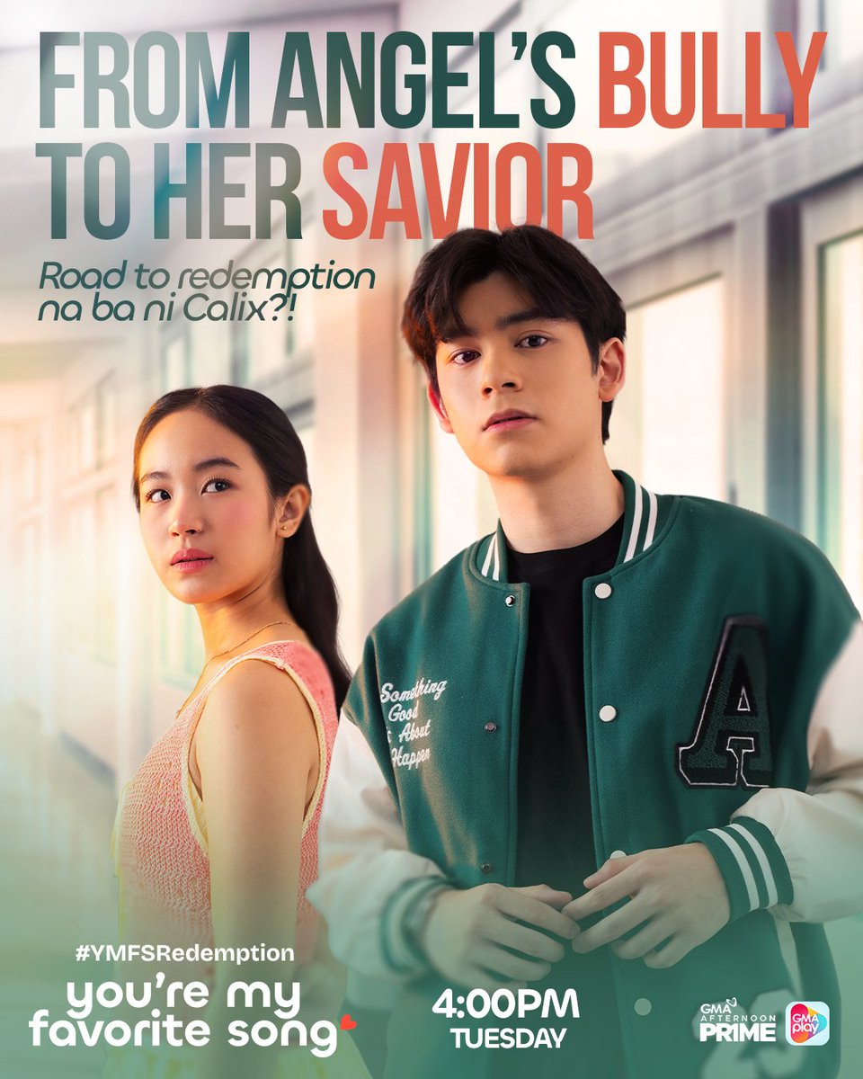 GMA_PA's tweet photo. ROAD TO REDEMPTION NA BA NI CALIX? ABANGAN BUKAS! 💚

Abangan bukas sina Heath Jornales, Marco Masa, Clifford, at Caprice Cayetano sa romantic drama series ng GMA Public Affairs na “You’re My Favorite Song” 4:00 ng hapon sa GMA Afternoon Prime! ☀️🌊

#YMFS #YoureMyFavoriteSong https://t.co/wxHHaqdUBV