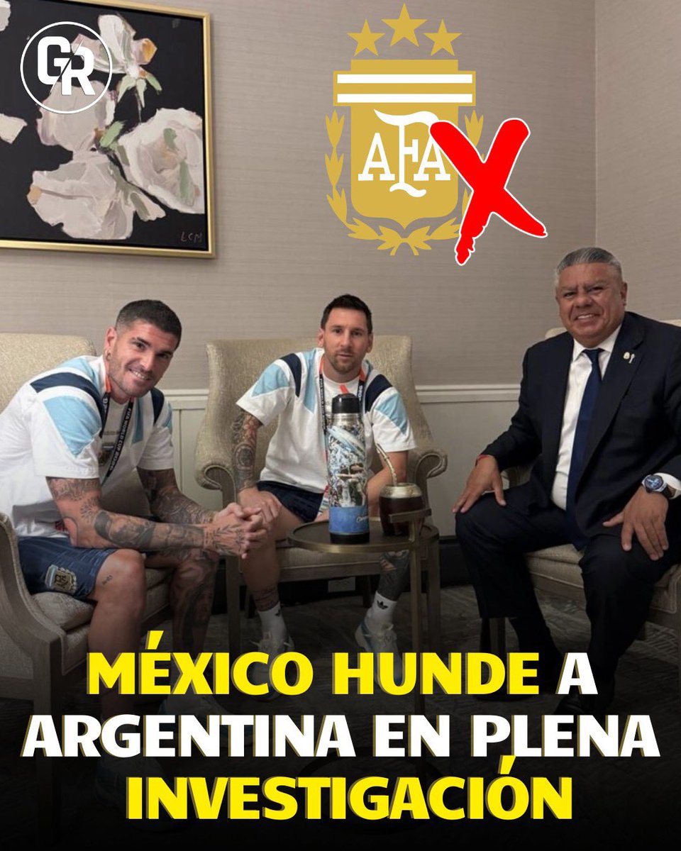GustavoRocaGOL's tweet photo. 🚨🇲🇽🇦🇷 MÉXICO DESESTIMÓ JUGAR VS ARGENTINA POR SOSPECHAS...

La Selección Mexicana CANCELÓ el amistoso ante Argentina luego de que pidieran depositar los 6 MILLONES de dólares del partido en MÁS DE 10 CUENTAS distintas ❌🤯

📌 La Federación Mexicana encendió las alertas y prefirió pactar el partido contra Portugal 🇵🇹 ante los presuntos desvíos de dinero en AFA.