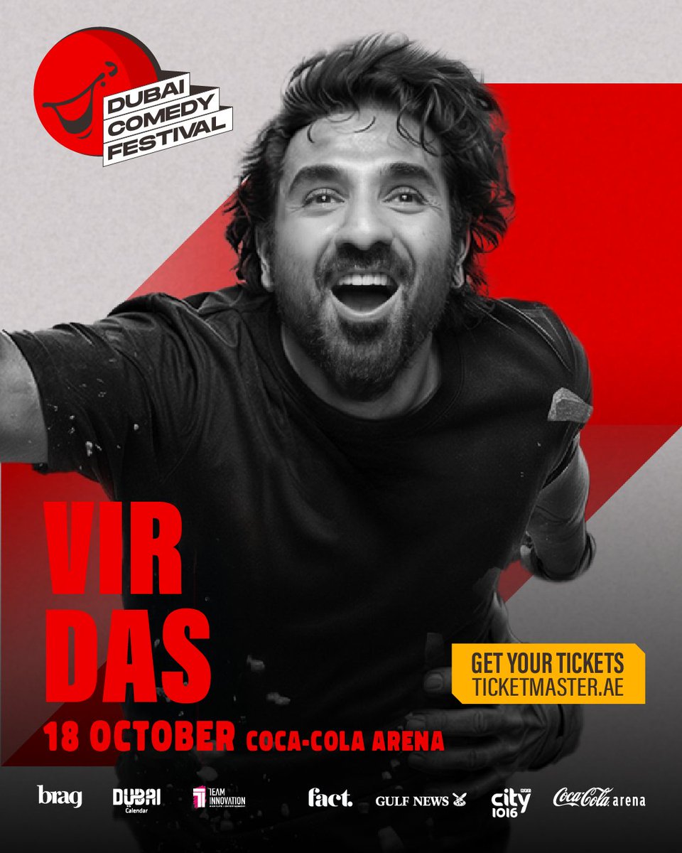 TicketmasterME's tweet photo. Dubai Comedy Festival is back, bringing 

Shane Todd and Vir Das to the stage for two unmissable nights of stand-up in Dubai. Tickets are on sale now via the link in bio. https://t.co/c7s64hC7Iq