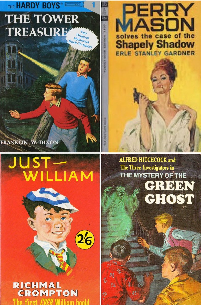 PrashTrik's tweet photo. These are the books I read, quite extensively, in my teens, before moving on to Harold Robbins, Irving Wallace and others.

• Hardy Boys
• The Three Investigators
• Just William
• Erle Stanley Gardner
• James Hadley Chase
• Nick Carter

What were you reading as a teenager? https://t.co/R8XL8TKK6n