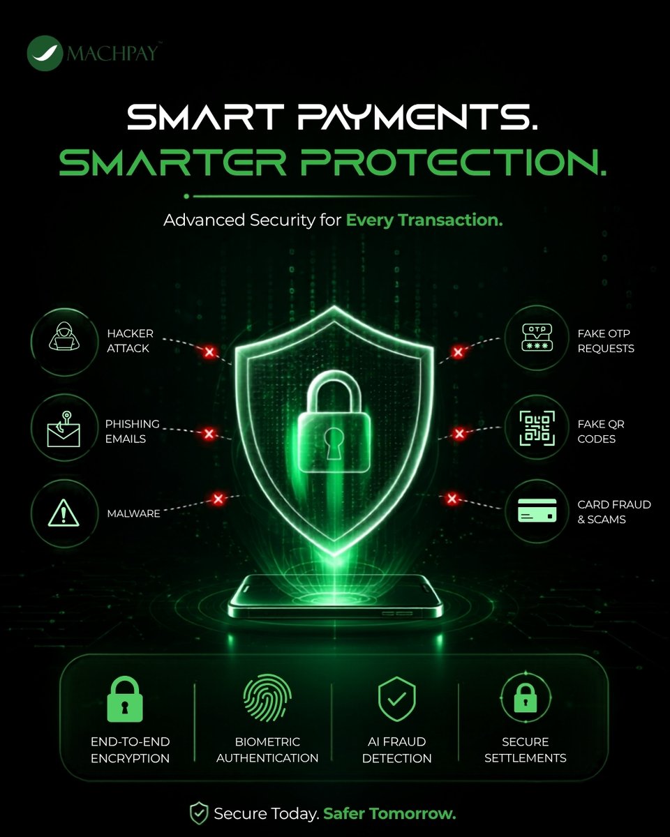 Machpayfintech's tweet photo. Stay One Step Ahead of Cyber Threats.

In today's digital world, scammers are constantly evolving—but so are your defenses.

#CyberSecurity #StaySafeOnline #DigitalSafety #Fintech #OnlineSecurity #FraudPrevention #cyberawareness #securepayments #dataprotection #tmb #instagramer https://t.co/KhPf0msYvV