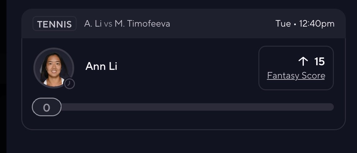 parlayval's tweet photo. 🎾 Ann Li — Over 15 Fantasy Score
Li has been the more proven hard-court player and matches up well against Maria Timofeeva with her aggressive first-strike tennis. If she wins the match, even in two competitive sets, 15 fantasy points is a very attainable number.
Like + Comment if tailing BOL 🧧
#gambleX #prizepicks #parlay #Underdogfantasy