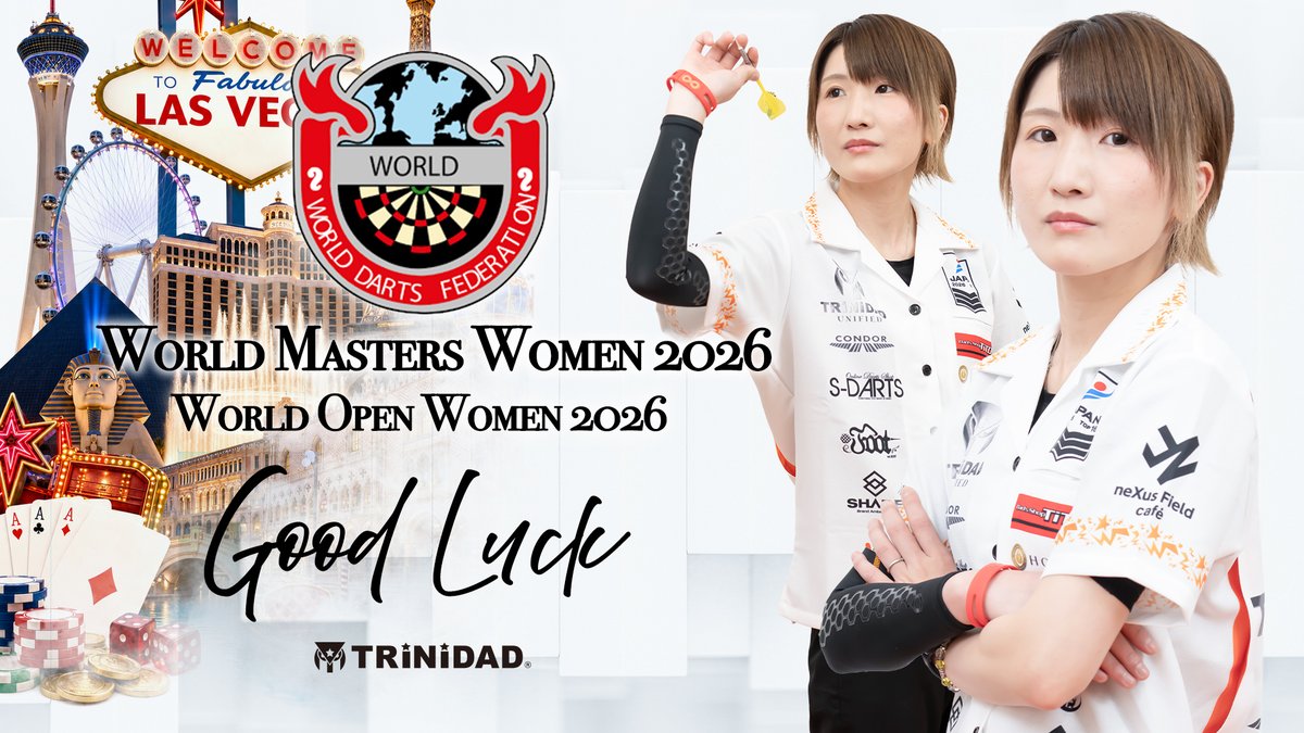 Trinidad_darts's tweet photo. GameTime🎯

🇺🇸World Open Women 2026
🇺🇸World Masters Women 2026
Tue 14 July - Sun 19 July

@Miyu_Miyawaki 

https://t.co/pCGElMJBlJ
https://t.co/AyXCFg3e1u

#宮脇実由
#TRiNiDAD_UNIFIED
#CONDOR https://t.co/iuhq15Pir0