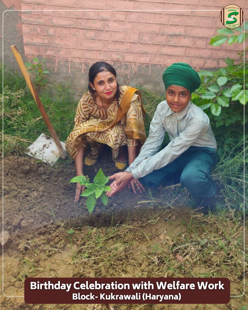 GreenSwelfares's tweet photo. “A birthday celebrated by planting hope for tomorrow.”

Turning a special occasion into meaningful welfare work, members of Block Kukrawali, Haryana, planted a sapling and contributed towards a greener, healthier future.

Inspired by the sacred teachings of **Saint Dr. Gurmeet Ram Rahim Singh Ji Insan**, this thoughtful act shows that the best celebration is one that benefits nature and future generations. 🌳💚

“Celebrate life by giving life to nature!”

#TreePlantation #DeraSachaSauda #SaintDrMSG #PlantTreesSaveEarth