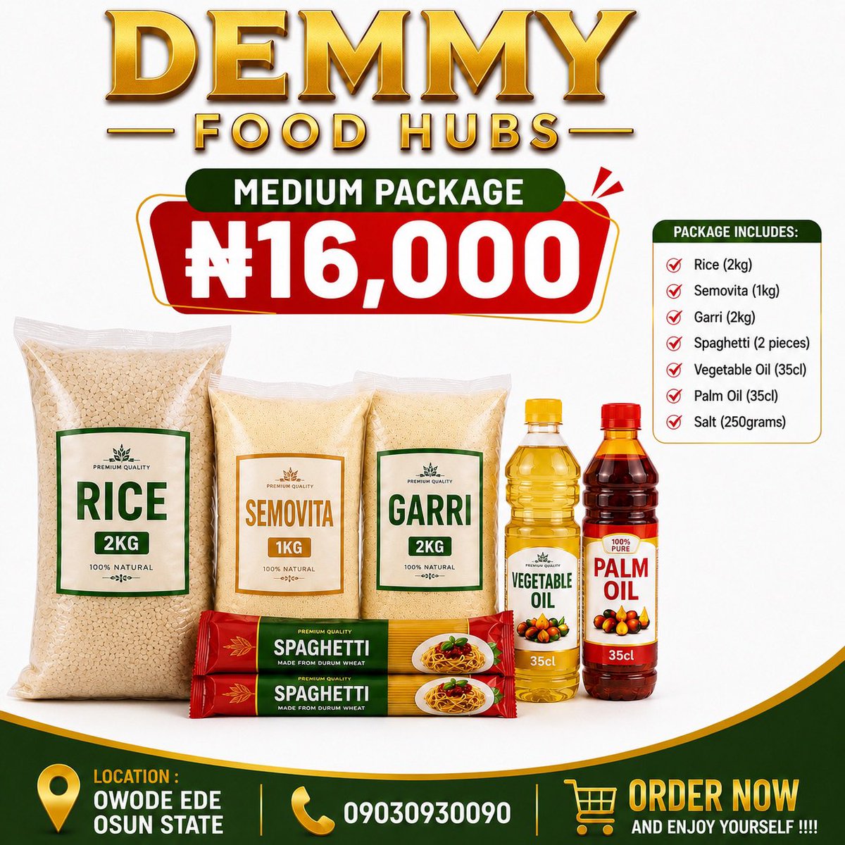 DemmyHubs's tweet photo. Your kitchen deserves the best! ๐โจ Fresh, affordable foodstuffs are available at Demmy Food Hubs. Order today and enjoy quality at the right price. ๐ฉ DM to place your order. #Foodstuff #OsunBusiness
Location:Owode ede Osun state
We deliver nationwide https://t.co/OVSYHKw6EG