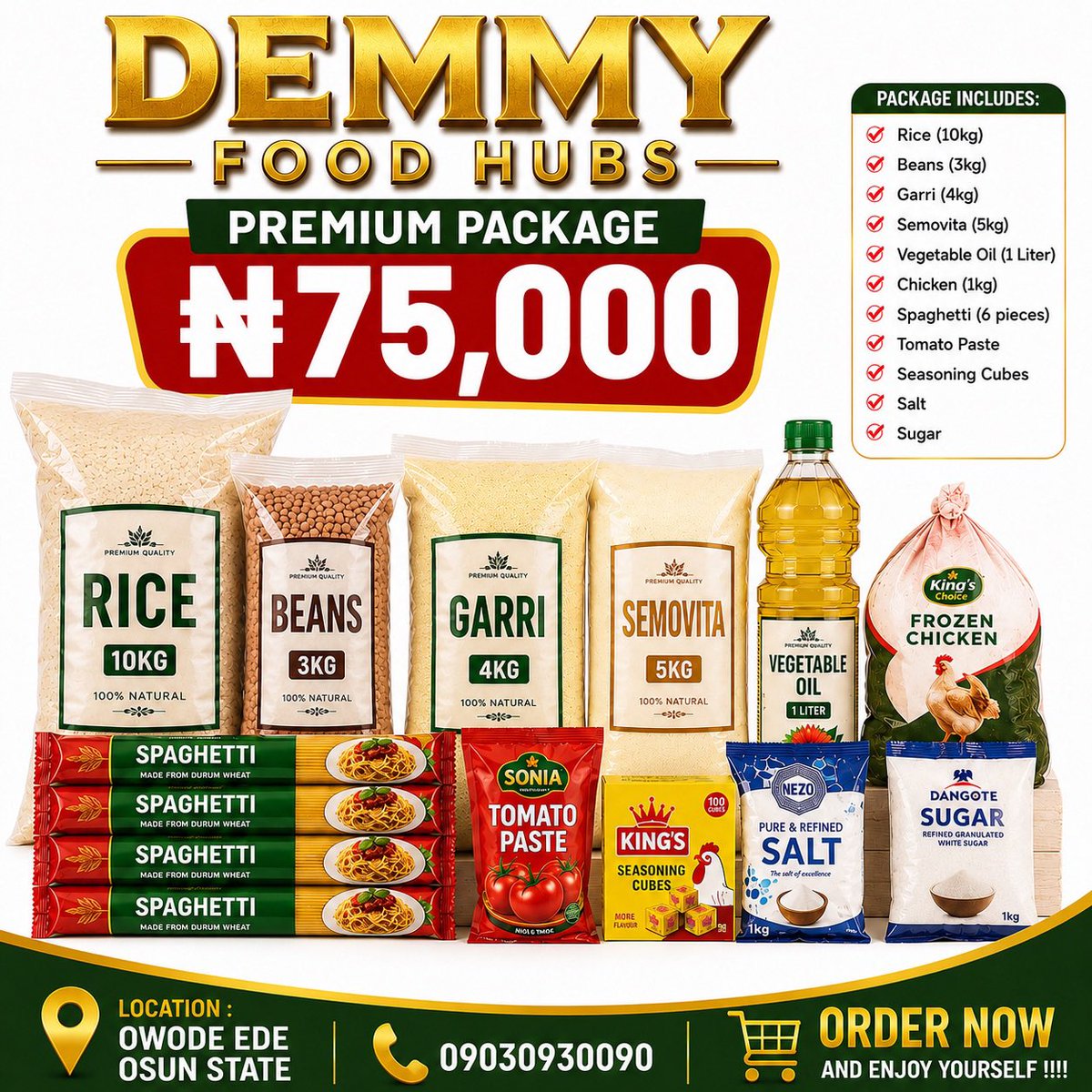 DemmyHubs's tweet photo. Your kitchen deserves the best! ๐โจ Fresh, affordable foodstuffs are available at Demmy Food Hubs. Order today and enjoy quality at the right price. ๐ฉ DM to place your order. #Foodstuff #OsunBusiness
Location:Owode ede Osun state
We deliver nationwide https://t.co/OVSYHKw6EG
