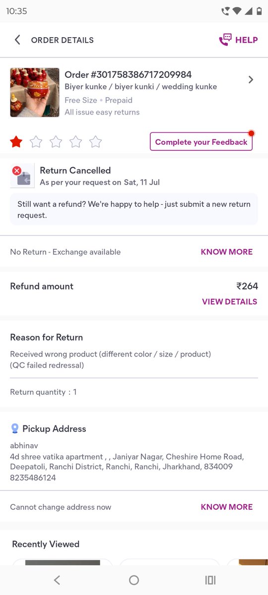 Odysseytale's tweet photo. @Meesho_Official @meesho_support U hv started new scam with customer ur seller are sending different clr and defective product and at the time of return u are not accepting the product u are saying QC failed due to clr change
Your customer support denied helping.
Stop looting the people 
@Meesho_Official https://t.co/GklSSBBzoY