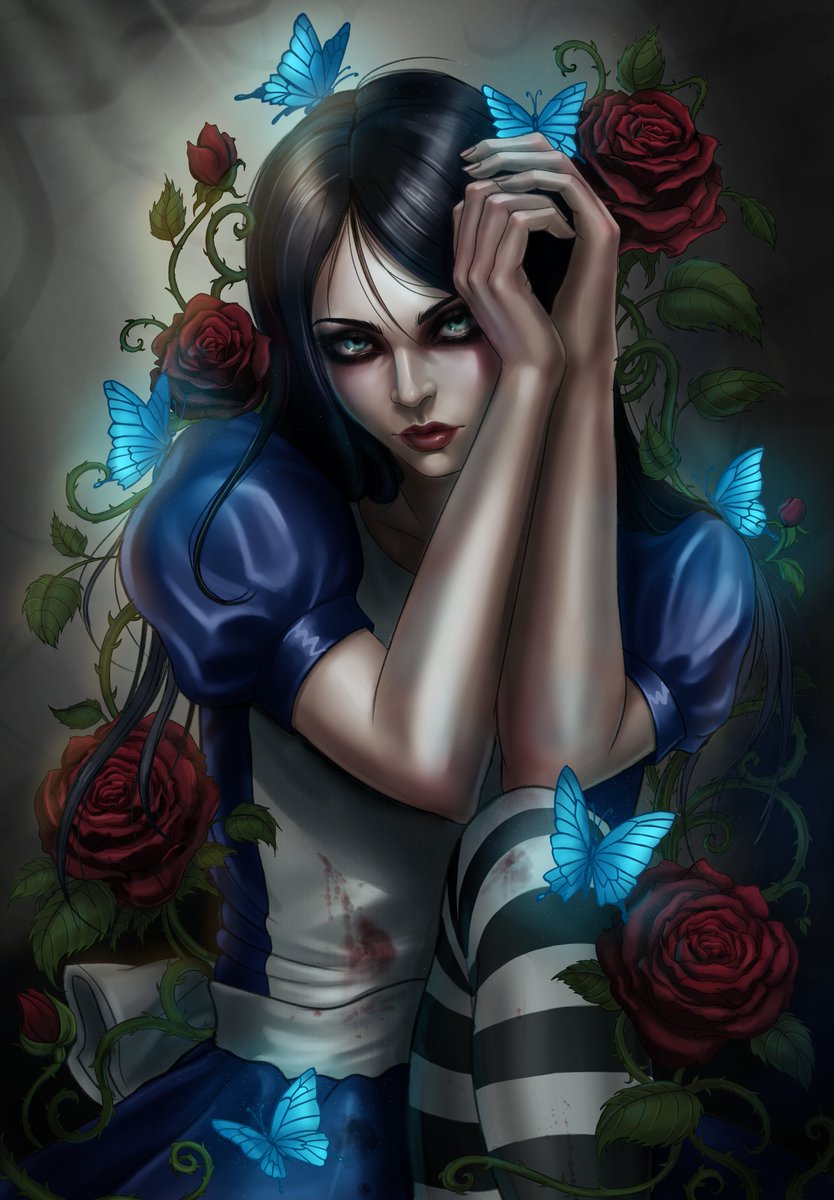 Lyuls3D's tweet photo. 🦋🌹
#AliceMadnessReturns #FanArt #DigitalArt https://t.co/HByH4Uh85l