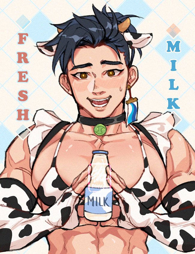 minghii's tweet photo. 1st special boobie monday, its cowmaid wuyang🐮nervous and new at his job but ready to provide and keep you hydrated with more than just water😳 https://t.co/8bPc0pM3ej