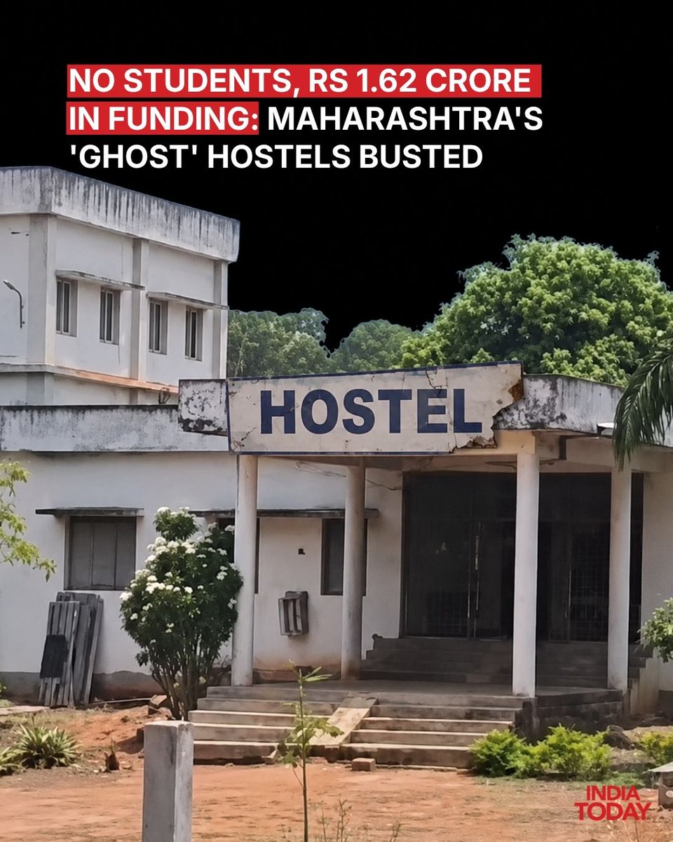 IndiaToday's tweet photo. The CAG has flagged six "ghost hostels" in Maharashtra that received Rs 1.62 crore in government funds over four years despite having no students.  

#Maharashtra #CAG #GhostHostels #Education #IndiaTodaySocial https://t.co/cLHRfPd0pX