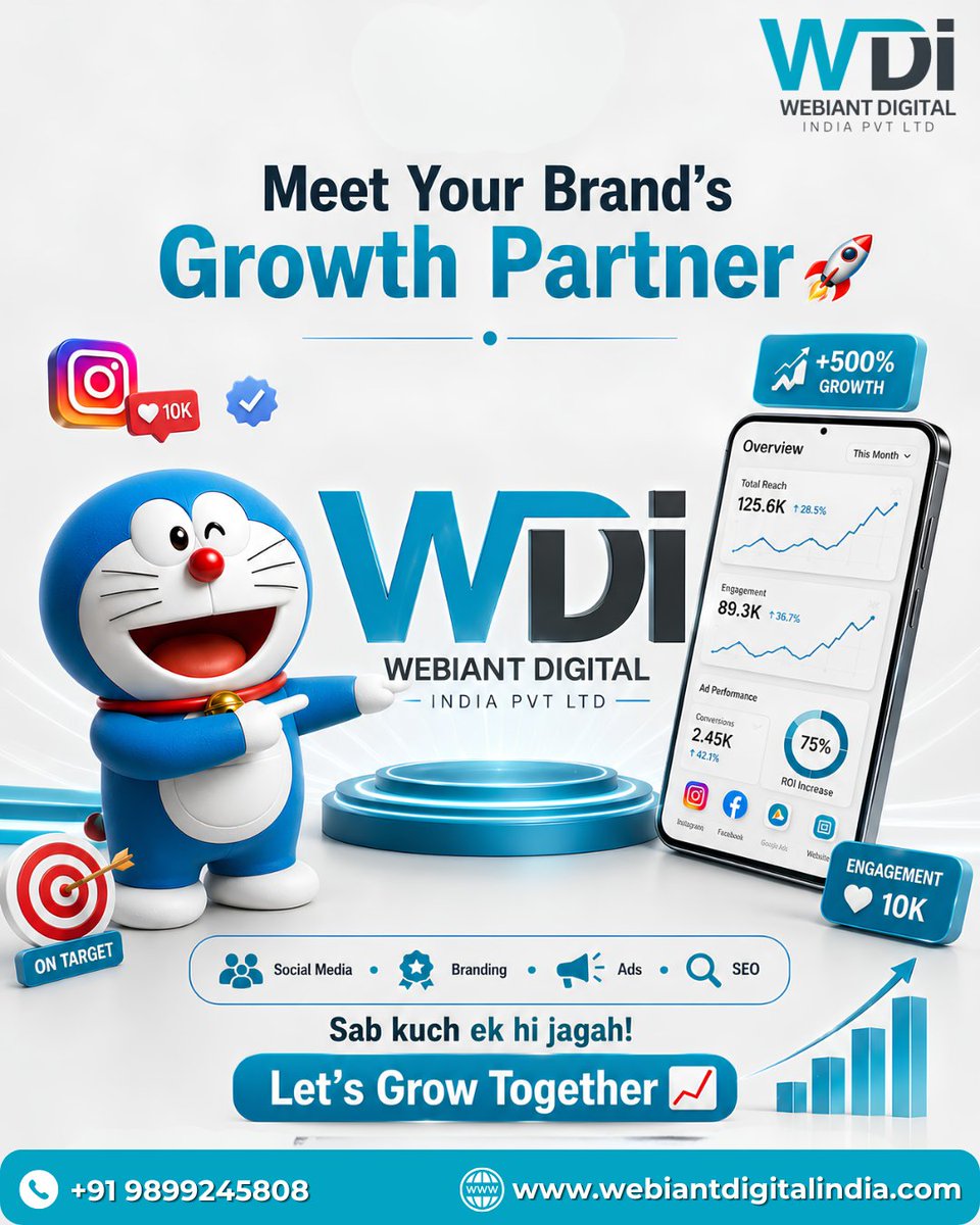webiantdigital's tweet photo. 🚀 Ready to take your brand from low reach to unstoppable growth? Let Webiant Digital turn your ideas into real results with smart marketing strategies.📈
𝐂𝐨𝐧𝐭𝐚𝐜𝐭 𝐮𝐬 𝐭𝐨𝐝𝐚𝐲!
☎️- +91 9899245808
📩- info@webiantdigital.in
🌐- https://t.co/DEhwmcwoQ8
#DigitalMarketing https://t.co/kNC4Z5p9mg