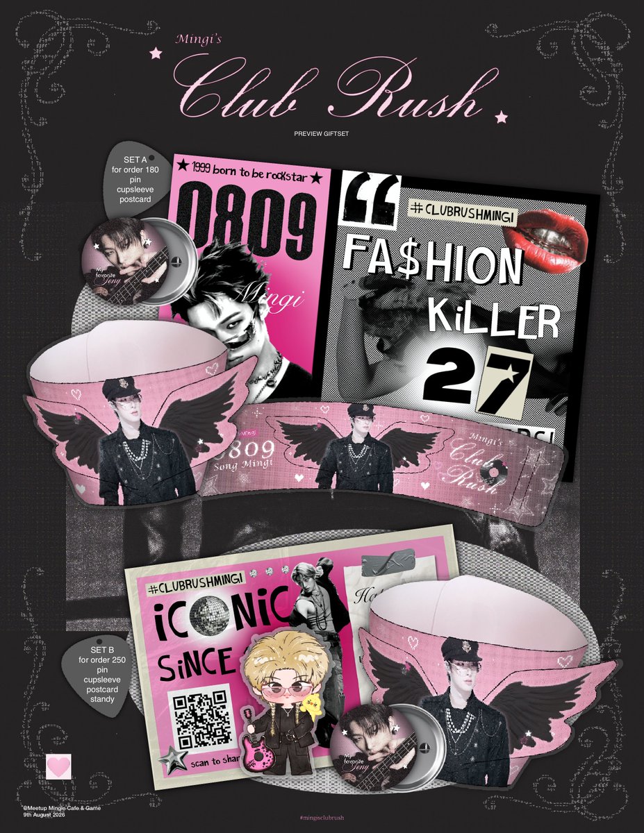 MingisClubRush's tweet photo. 𝐌𝐈𝐍𝐆𝐈 𝐁𝐈𝐑𝐓𝐇𝐃𝐀𝐘 𝐂𝐀𝐅𝐄 𝐄𝐕𝐄𝐍𝐓

𝐆𝐈𝐅𝐓 𝐒𝐄𝐓 𝐏𝐑𝐄𝐕𝐈𝐄𝐖 &amp; 𝐌𝐄𝐍𝐔
━━━━ ✮ ✮ ━━━━

🗓 9 August 2026
📍  Meetup Mingle Cafe &amp; Game 
🕐 10:30 - 17:00

🔗 https://t.co/TZK92WL4pz

#ClubRushMingi https://t.co/UtIzdwVC5i