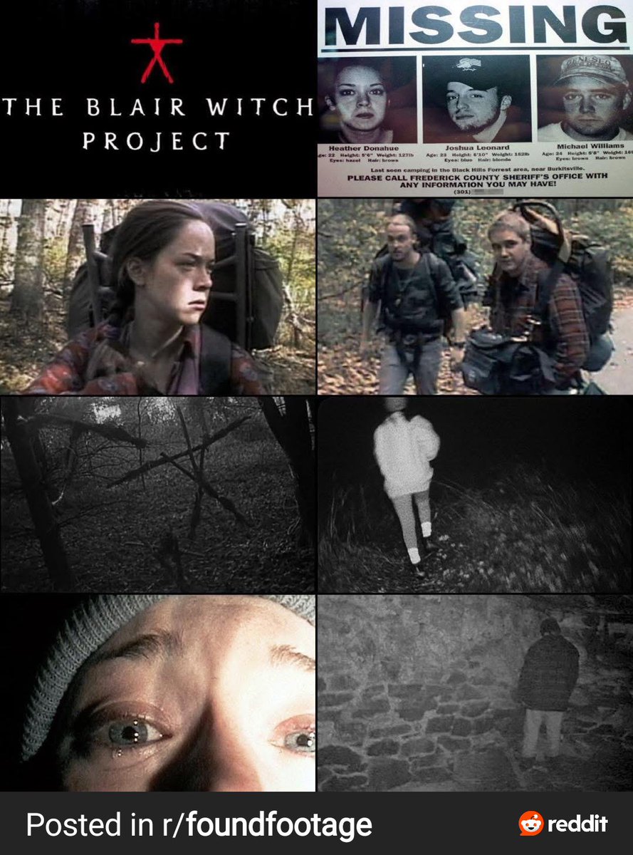 kursipojokatas's tweet photo. Sebelum Film Paranormal Activity terkenal, 

Ada satu film yang pertama kali mempopulerkan film dengan gaya found footage

The Blair Witch Project udah duluan bikin orang bingung ini film atau kejadian beneran. 

Modal kamera goyang, gaya found footage, website palsu, sampai poster orang hilang, mereka sukses bikin marketing jadi bagian dari horornya.
Kalau nonton sekarang, masih serem atau udah ketebak?