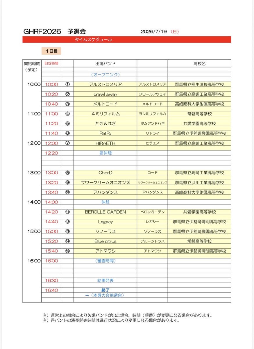 gurimonp's tweet photo. ぐんまハイスクールロックフェス2026予選会がいよいよせまってまいりました！
今年も熱い予選会にぜひご来場ください！！ https://t.co/OK5hL2xb3P