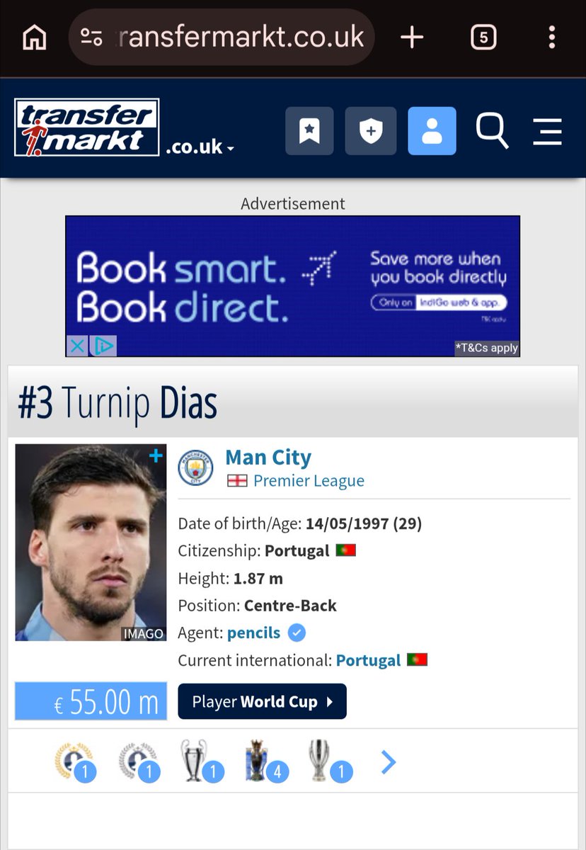 nish29_10's tweet photo. Hi @esteemedkompany , let's start Turnip Dias at CB this season

@transfermarkt  @ManCity  @rubendias https://t.co/0WPlgqSoPq