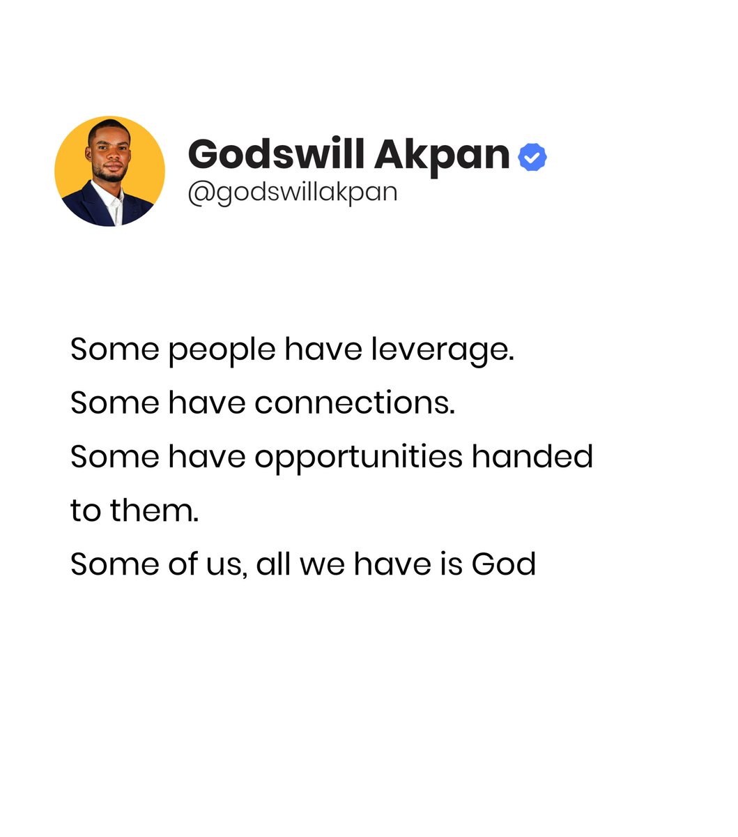 GwillAkpan's tweet photo. Some of us all we have is God 🙏 https://t.co/hXoxC4SK3B