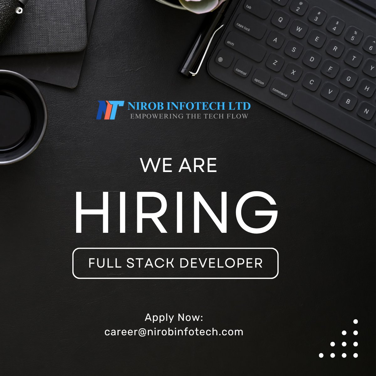 Nirob_InfoTech's tweet photo. We are looking for a skilled Full Stack Developer to join our team and help us continue empowering the tech flow. 

Ready to make an impact?

Send your CV to career@nirobinfotech.com

#Hiring #FullStackDeveloper #JobVacancy #TechJobs #NirobInfotech #DeveloperJobs #SoftwareEnginee https://t.co/FUhh3xjANs