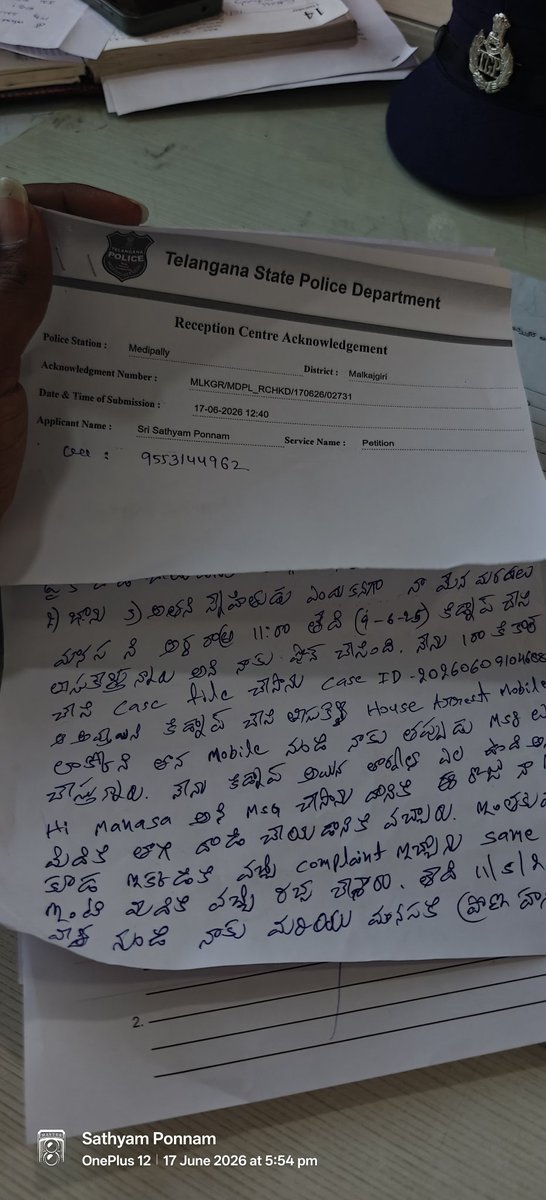 SathyamPonnam's tweet photo. It has been a complete month since I approached medipally policestation to file an FIR,but no action has been taken andmy complaints are completely ignored As a citizen,Ideserve justice
@CPHydCity @SajjanarVC_IPS  
@MedipallyPS  @hydcitypolice #JusticeForCitizens #PoliceInaction" https://t.co/9zm8rLPX9v