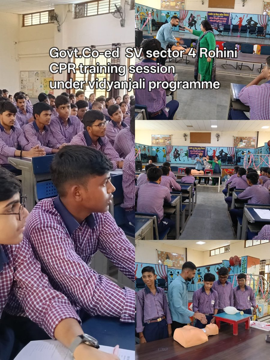 dietppnwb2's tweet photo. #Volunteer Ms. Ragini conducted session on CPR Training at Govt.Co-ed SV, Sec-4, Rohini
UDISE no. 07010104503
District:- North West B-II
HoS:- Shri Harish Bhardwaj 
Vidyanjali Incharge:- Mrs.Rajkiran
CRCC:-Ms.Nisha
#JoinVidyanjali 
#NEP2020 https://t.co/bJqRQDb91W