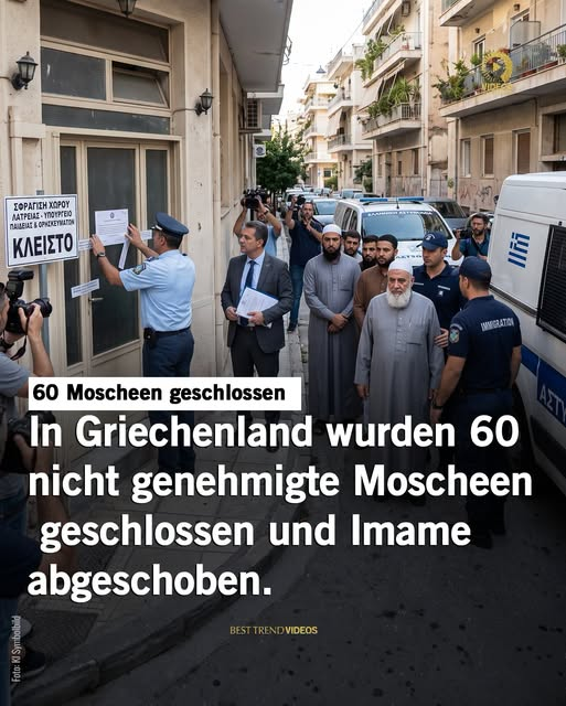 rebew_lexa's tweet photo. Die griechische Regierung hat im Februar 2026 eine landesweite Kontrollaktion gegen illegale Gebetsräume und Moscheen angekündigt, so dass rund 60 nicht genehmigte Moscheen geschlossen werden sollen.

Betreiber von illegalen Moscheen verlieren ihren Aufenthaltsstatus und sollen sofort abgeschoben werden. 
Griechenland verfügt über eine einzige offiziell genehmigte Moschee in Athen.
Die Maßnahme richtet sich gezielt gegen illegale Einrichtungen und ist Teil einer strengeren Migrations- und Integrationspolitik. 
Bisher wurden mehrere solcher Räume versiegelt und die Betreiber abgeschoben.