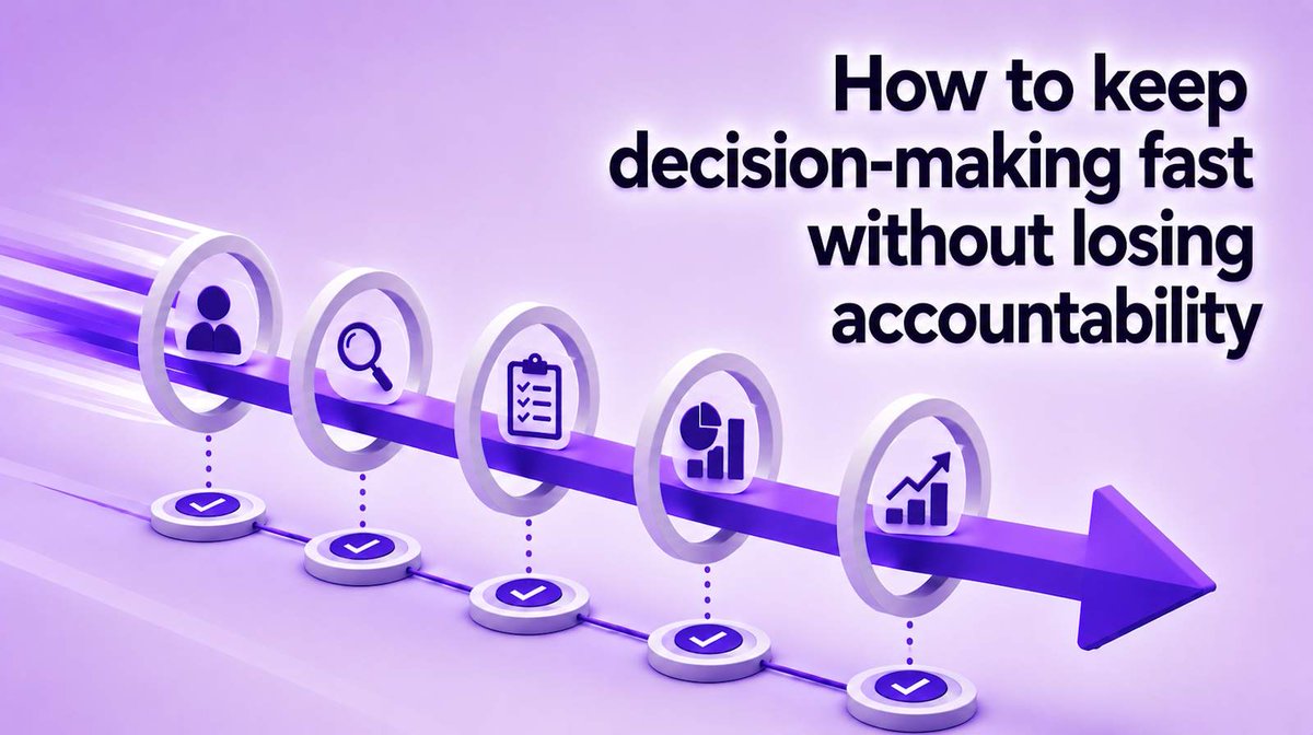 getKangaROI's tweet photo. Fast decisions don’t have to mean careless decisions. Learn how clear ownership, proportionate evidence, visible assumptions, approval paths, &amp; tracking plans help you move quickly without losing accountability.

https://t.co/IHfuoqQ9ye
#DecisionMaking #Governance #Accountability https://t.co/PCycZuBMjl