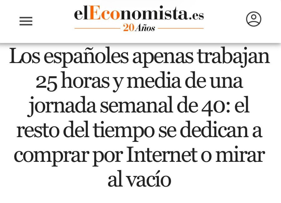 JulenBollain's tweet photo. Vamos, que podríamos tener jornadas laborales de 25 horas semanales, cobrar lo mismo y ser igual de productivos. 

Misma productividad, mismo salario y más tiempo para vivir. ¿Dónde hay que firmar? https://t.co/gQ2yXPFDA6