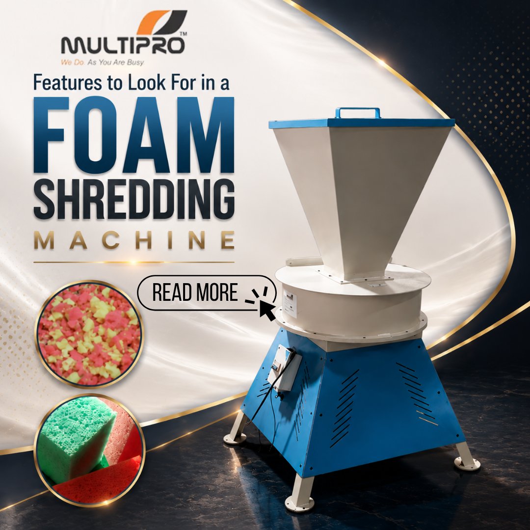 MultiproMachine's tweet photo. ♻️ Smarter foam recycling starts with the right shredder.

Learn the key features to consider before investing in a foam shredding machine.

Read more: https://t.co/Ko07GxQhlA

#MultiproMachinesPvtLtd #FoamShreddingMachine #RecyclingEquipment #WasteManagement #FoamProcessing https://t.co/jUnSlCq9ln