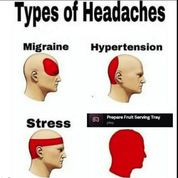 naahn1104's tweet photo. Types of headaches in Axis community 😂 

The last one hits different...

 "Prepare Fruit Serving Tray" — the task that no one has completed yet on hub @axisrobotics

#AxisRobotics #AxisMeme #Axisroboticsvietnam https://t.co/O791HtyDSI