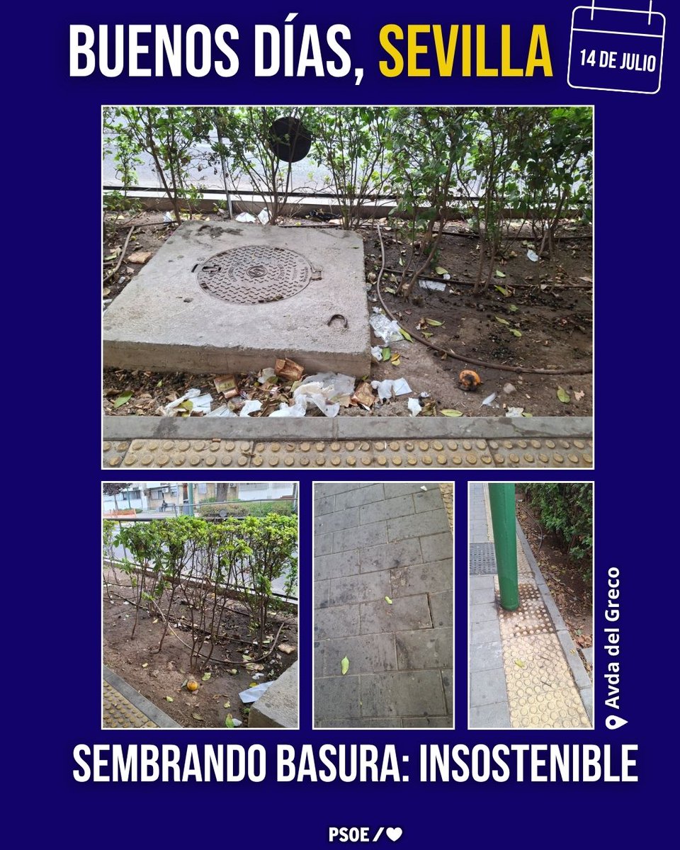 PSOEAytoSevilla's tweet photo. La basura también crece en los jardines... 😧

#SevillaEnMarchaAtrás https://t.co/WpixlbzGD7