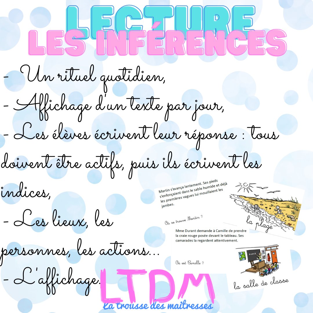 TrousseMaitress's tweet photo. #UnJourUneIdée : les inférences https://t.co/nPUm7GeNCJ 

Progrès assurés en lecture compréhension ! 
Nous avons répertorié des textes du CE1 au CM2.

#TeamPE #TeamC2 #TeamC3 #Lecture #Inférences https://t.co/XB8jtkwfgs