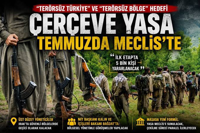 canbegyekbun's tweet photo. Devletin “Pişmanlık” yasasını hedeflediği;
*Kürt meselesi çözümü yerine “Terörsüz” Türkiye adından,
*”Müzakere yok diyalog var” demesinden,
*1928’de çıkarılan 1239 sayılı Kanunun referans almasından;
*Kayyım, Demirtaş, silah bırakanlara siyasi ve sosyal yaşam alanı sağlama vb. Kürt meselesi sonuçlarını bile çözmeye yanaşmamasından zaten ilk günden belliydi! 
Sürpriz ve yeni değil! 
—0—
7 Temmuz 2026 tarihli paylaşımımdan şunları yazmıştım. Devlet “Diyalog Müzakere değil” yanı Müzakere yok Diyalog var diyor!
“Çerçeve Yasanın” Meclise gecikmesi BİR DERT
 Gelecek yasada Kürt meselesnin çözümü hatta Kürt adının olmaması İKİ DERT!
Devlet iki yıldan sonra “Diyalog Müzakere değil” diyorsa bunun temelinde iki temel faktör yatmaktadır;
Birincisi; Devlet başından beri Kürt meselesinin çözmek diye bir yol haritasının olmaması.
İkincisi; Cumhur İttifakı’nın 7 Ekim 2023 sonrası başlatmak zorunda kaldığı “çözüm” ikliminin aşağıdaki belli başlı gelişmelerle lehine değiştiği üzerinden politika belirlemesi.
*Suriye ve Rojava Kürdistan’ında bugün “az-çok amacıma ulaştım” demesi.
*İran’dan algıladığı “tehdidin” yani “ya Doğu Kürdistan da statü elde ederse” korkusunun gerçekleşmemesi.
*Batının, Ortadoğu’da Irak ile Suriye devletlerini esas alan merkezileştirme politikaları. Dün SDG’ye yapılanın bugün Peşmerge’ye yapmak istemeleri.
*İngiltere’nin 103 yıl sonra Türkiye ile stratejik anlaşmayı 23.04.2026 günü yenilemeleri, *
*NATO Ankara zirvesinin gündemlerinden birinin NATO’nun küresel kapitalizm için başta Afrika’dan iklim krizi ve açlık nedeniyle göç edecek yüz milyonları durduracak dalgakıranlardan bir olarak Türkiye’ye rol verilecek olmasına karşılık Türkiye’nin  de “Kuzey Afrika dahil NATO’da koçbaşı olurum ama benden demokrasi ve Kürt meselesinin çözümünü istemeyin” (zaten isteyen de yok) mesajını vermesini gibi gelişmelerle lehine değiştiğini düşünüyor düşünmekle kalmayıp üzerinden hareket ediyor.