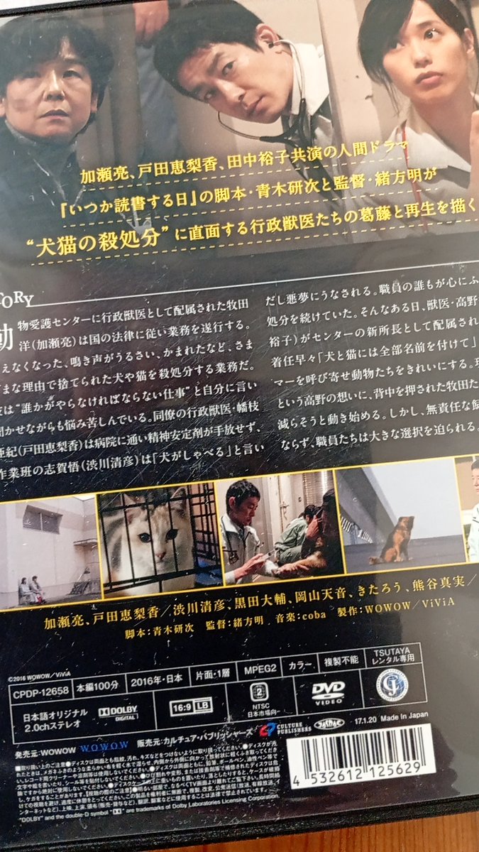 abenonakaniwa's tweet photo. 「この街の命に」

犬や猫の殺処分を強いられる動物愛護センターの職員たちの姿を描いたWOWOWのドラマ。
2時間弱のドラマだけど、苦しくて観ていられずに何日もかけて最後まで観た。
免許を取るときに、教習所で事故映像を観るように、新しく犬や猫の飼い主になる方こそ、ご覧になってはどうかと思う。 https://t.co/N9XxDGDmZX